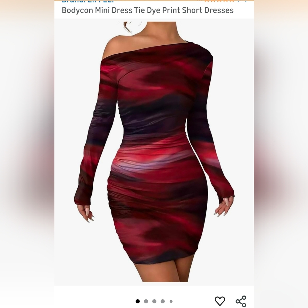 Chic Swirl Pattern Mini Dress - Picture 7 of 7